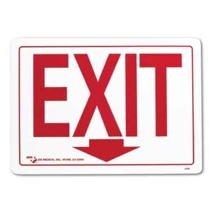 ZEE Medical Exit Sign, 10" x 14